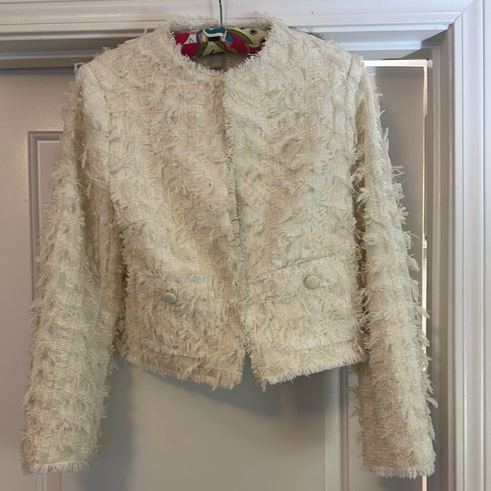 H&M Cream Textured Blazer Cozy and Versatile